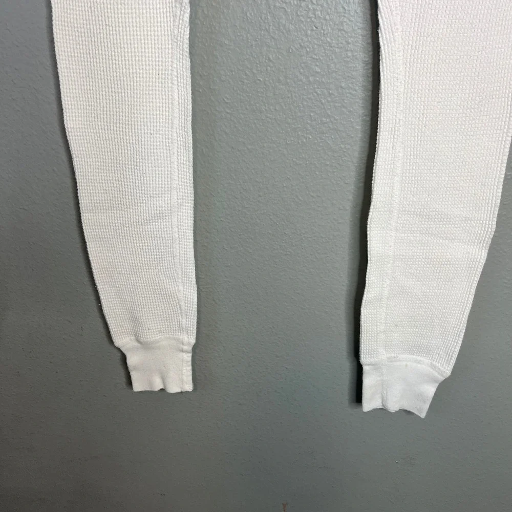 J.E. Morgan Long Johns Mens XL White All Natural Thermal Waffle Knit USA Made